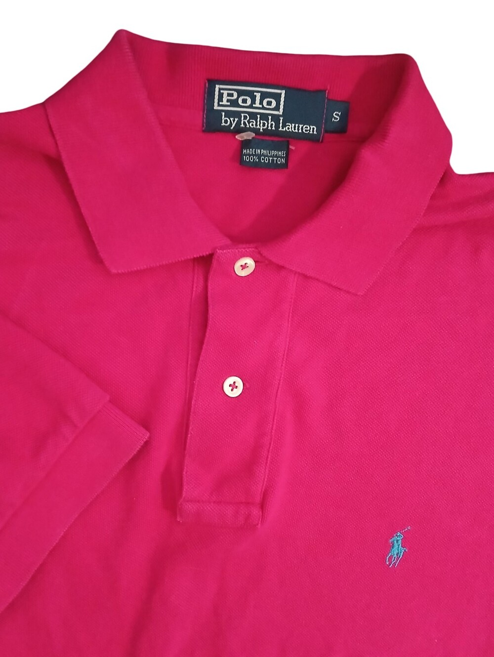 Polo Ralph Lauren Mens Size Small Short Sleeve Fuchsia Blue Pony Knit Polo Shirt